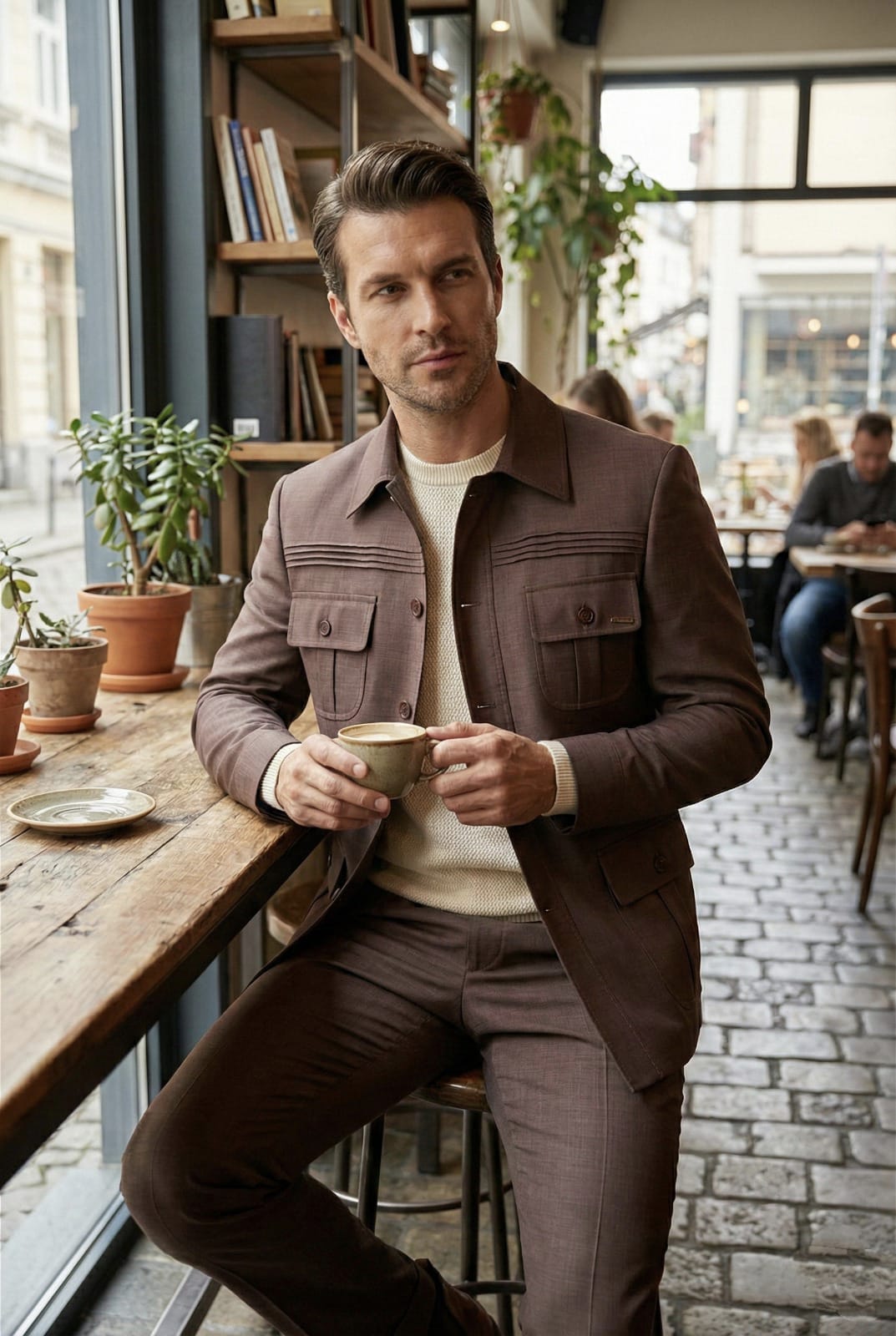 Mocca Pleated Field Jacket